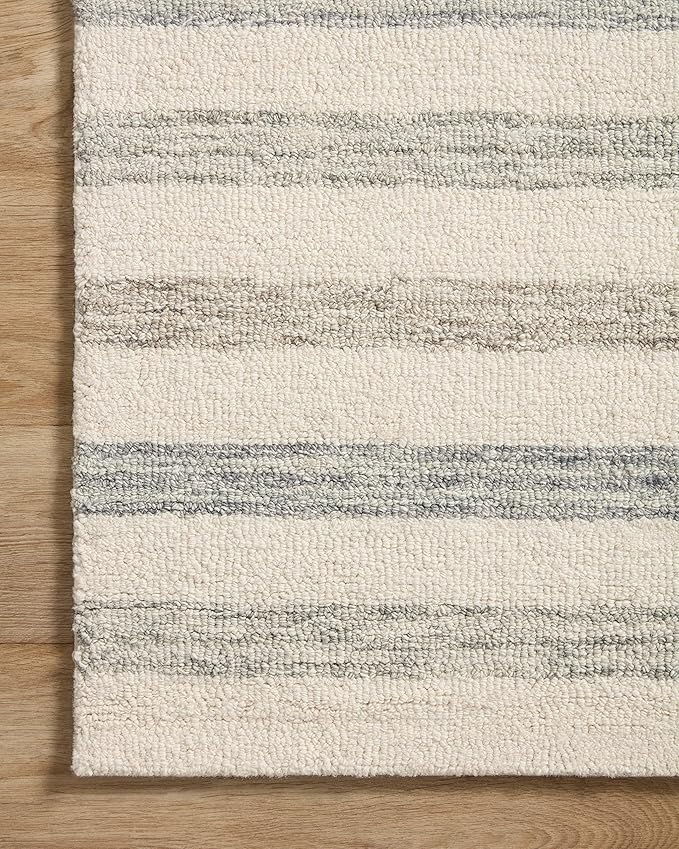 Loloi Chris Loves Julia Chris Collection CHR-05 Ivory/Slate 2'-6'' x 7'-6'', .50" Pile Height, Runner Rug