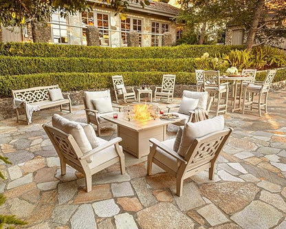 Martha Stewart by POLYWOOD® Chinoiserie Deep Seating Chair in White/Glacier Spa