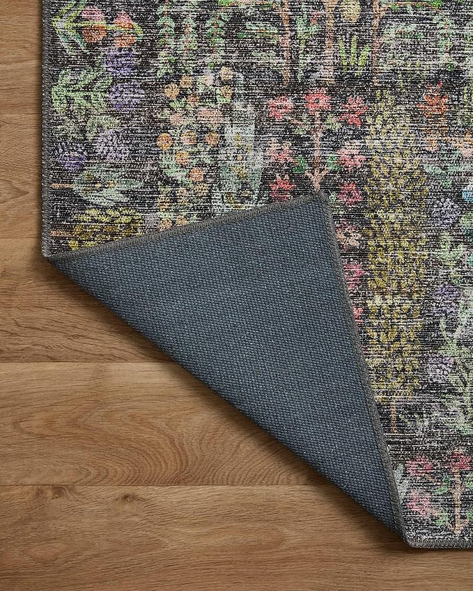 Loloi Rifle Paper Co. Maison Collection MAO-07 Charcoal 3'-0" x 3'-0" Round, .19" Pile Height, Accent Rug