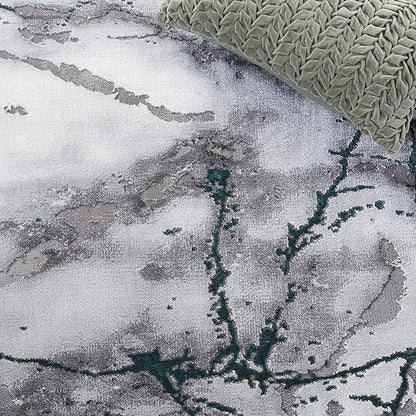 SAFAVIEH Craft Collection Area Rug - 12' x 15', Grey & Green, Modern Abstract Design, Non-Shedding & Easy Care, Ideal for High Traffic Areas in Living Room, Bedroom, Dining (CFT877Y-1215)