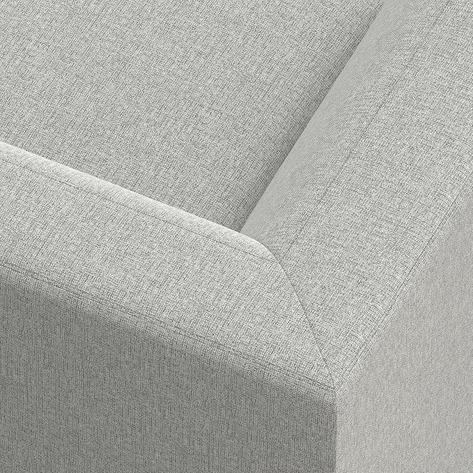 SIMPLIHOME Rex Corner Sectional Modular Sofa in 100% Recycled Polyester Tightly Woven Performance Fabric, Pale Grey, 116-inches Wide, Handcrafted Modern-Style L-Shaped Couch for Living Room
