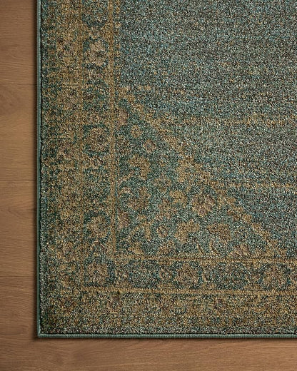 Loloi Magnolia Home by Joanna Gaines Mona Collection MOA-04 Aqua/Wheat 7'-6" x 10' Area Rug