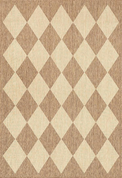 nuLOOM 6' 7" x 9' Outdoor Performance Area Rug, Stain Resistant, Weather Resistant, High Traffic, Patio, Balcony, Outside, Sabina Brown