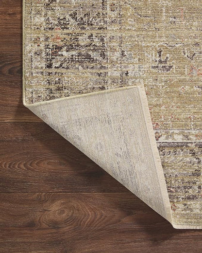 Loloi Magnolia Home by Joanna Gaines Millie Collection MIE-03 Gold/Charcoal 9'-6" x 13'-1", .25" Pile Height, Area Rug