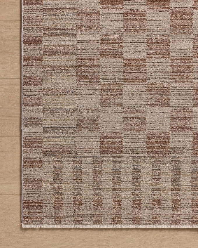 Loloi Amber Lewis Cali Collection CIL-06 Brick/Natural 9'-6" x 13', .25" Pile Height, Area Rug