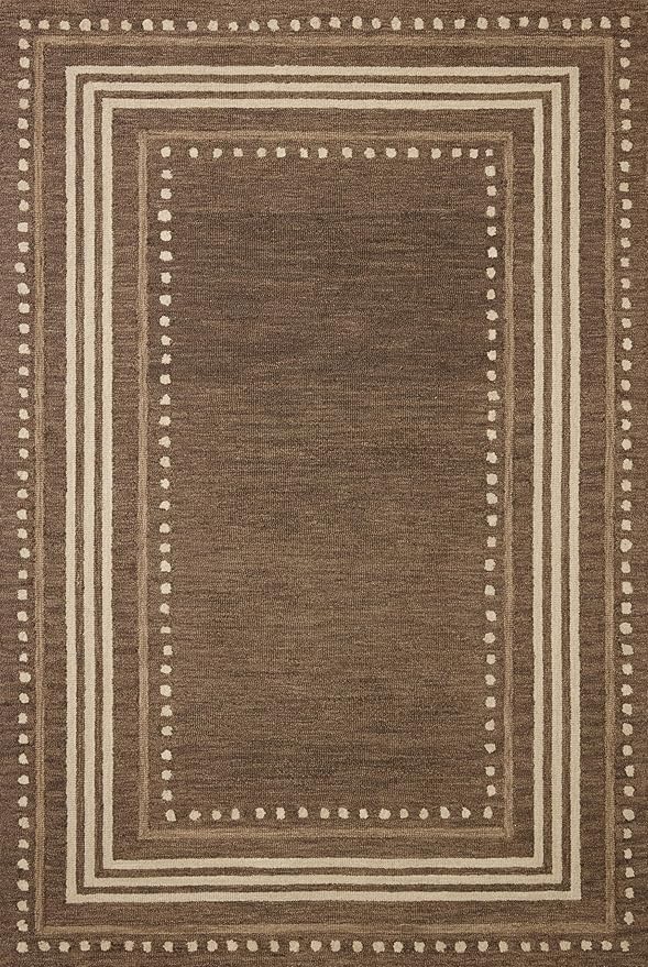 Loloi Chris Loves Julia Alfie Collection ALF-02 Bark/Natural 2'-6" x 9'-9" Runner Rug Wool Neutral Living Bedroom Dining Carpet