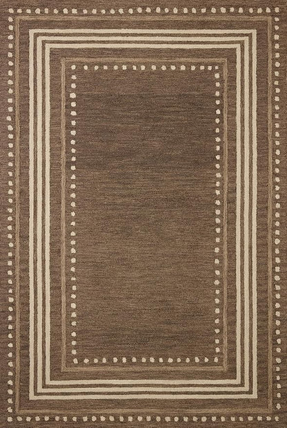 Loloi Chris Loves Julia Alfie Collection ALF-02 Bark/Natural 5'-0" x 7'-6" Area Rug Wool Neutral Living Bedroom Dining Carpet