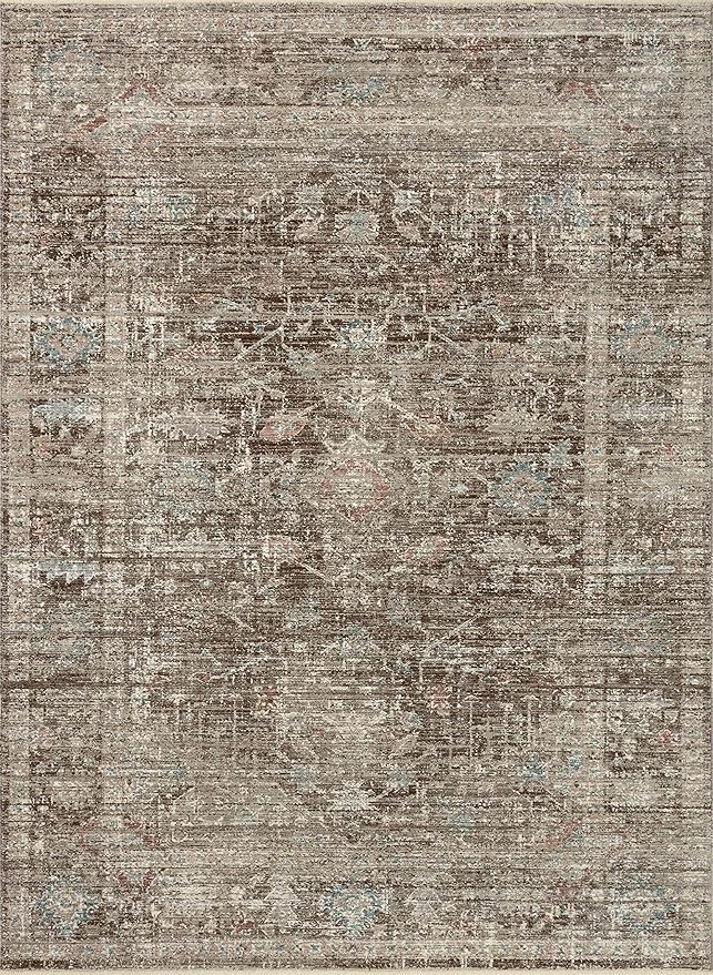 Loloi Magnolia Home by Joanna Gaines Millie Collection MIE-03 Charcoal/Dove 3'-6" x 5'-6", .25" Pile Height, Accent Rug