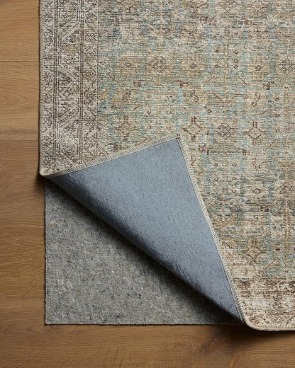 Loloi Amber Lewis Cambria Collection CBR-05 Aqua/Natural 6'-0" x 9'-0" Area Rug Jute, Neutral, Vintage Style, Antique Tone, Living, Bedroom, Dining, Carpet