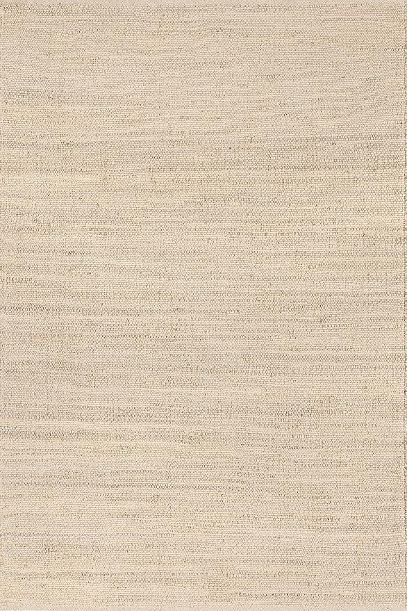 nuLOOM 2x3 Elfriede Jute & Cotton Hand Woven Area Rug, Natural, Solid Rustic Farmhouse Style, Weaved Design, Natural Fiber, For Bedroom, Living Room, Dining Room, Hallway, Office, Entryway