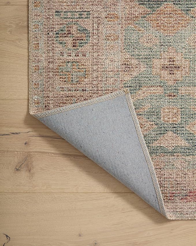 Loloi Angela Rose Aubrey Collection AUB-02 Aqua/Sand 5'-0" x 5'-0", .19" Pile Height, Round Area Rug