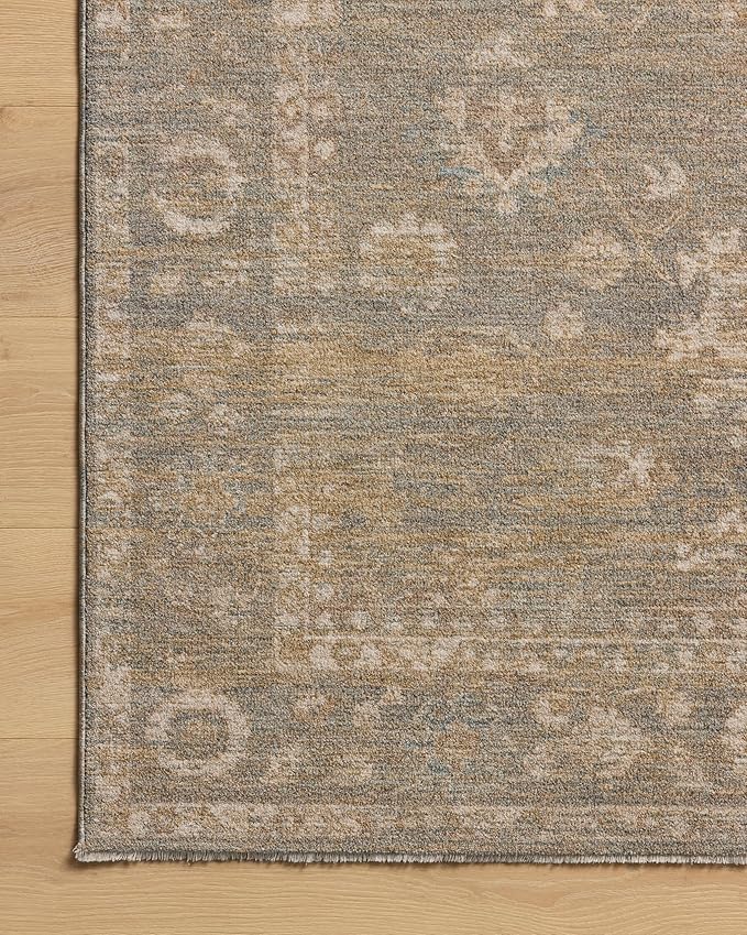 Loloi Chris Loves Julia Louisa Collection LOI-04 Lagoon/Ivory 2'-7" x 14', .38" Pile Height, Runner Rug