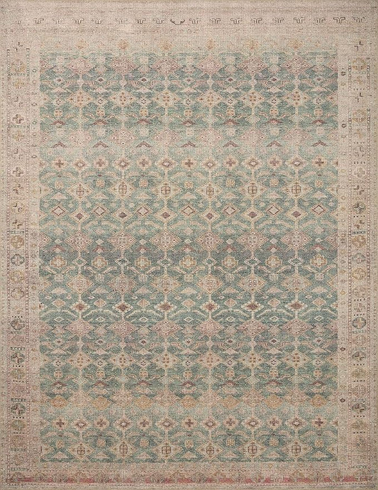 Loloi Angela Rose Aubrey Collection AUB-02 Aqua/Sand 2'-6" x 9'-6", .19" Pile Height, Runner Rug