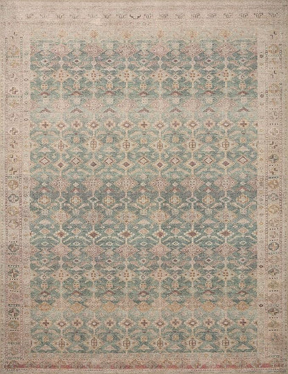 Loloi Angela Rose Aubrey Collection AUB-02 Aqua/Sand 3'-9" x 5'-6", .19" Pile Height, Accent Rug