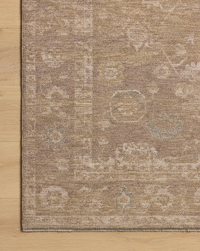Loloi Chris Loves Julia Louisa Collection LOI-04 Taupe/Gold 9'-6" x 13'-1", .38" Pile Height, Area Rug