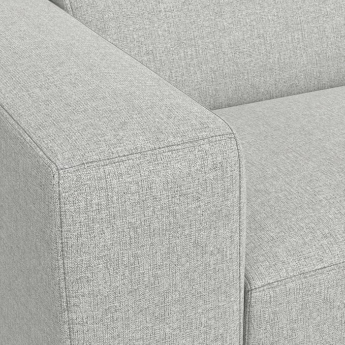 SIMPLIHOME Rex 2-Seater Modular Sofa in 100% Recycled Polyester Tightly Woven Performance Fabric, Pale Grey, 88-inches Wide, Handcrafted Modern-Style Loveseat Sofa for Living Room