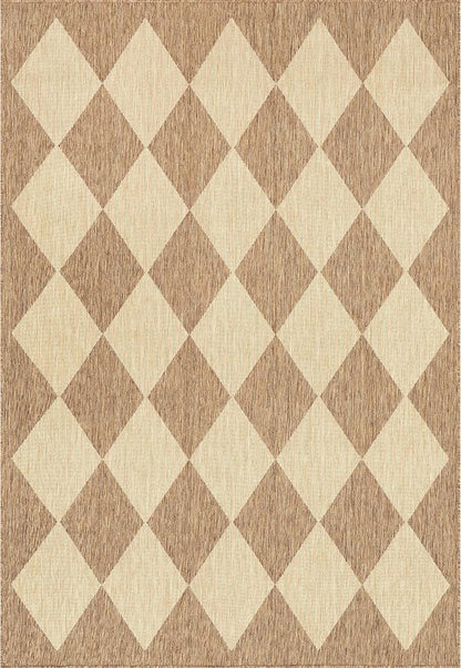nuLOOM Outdoor Performance Collection Sabina Brown/Ivory, 8' Round, Soft and Cozy, High Traffic, Stain Resistant, Easy Clean, Durable Area Rug for Indoor/Outdoor Patio, Deck, Porch, Garden, Courtyard