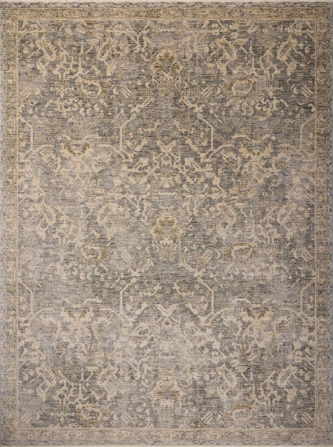 Loloi Magnolia Home by Joanna Gaines Junie Collection JUE-01 Blue/Natural 7'-10" x 7'-10", .38" Pile Height, Round Area Rug