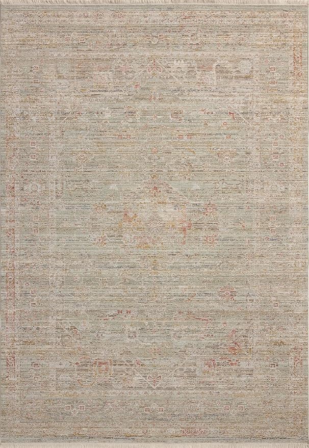 Loloi Chris Loves Julia Ida Collection IDA-05 Spa/Sunrise 6'-3" x 9'-4", .19" Pile Height, Area Rug