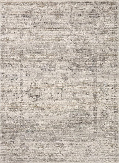 Loloi Magnolia Home by Joanna Gaines Millie Collection MIE-01 Silver/Dove 7'-10" x 10', .25" Pile Height, Area Rug