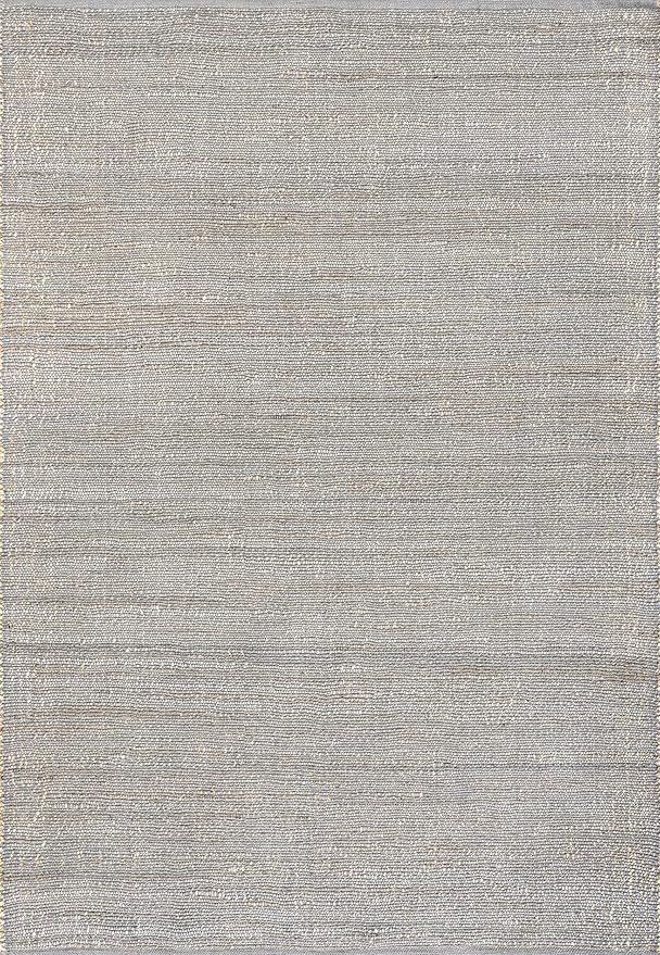 nuLOOM 2'6" x 6' Elfriede Jute & Cotton Hand Woven Area Rug, Elfriede Grey, Solid Rustic Farmhouse Style, Weaved Design, Natural Fiber, for Bedroom, Living Room, Dining Room, Hallway, Office, Entryway