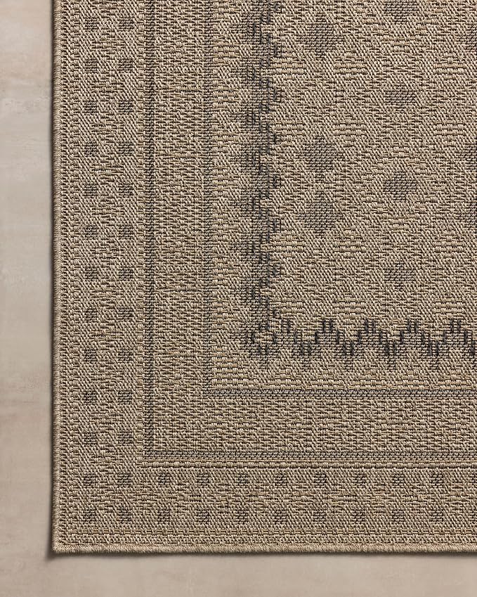 Loloi Chris Loves Julia Providence Collection PRC-06 Charcoal/Dove 2'-3" x 7'-7", .12" Pile Height, Indoor/Outdoor Runner Rug