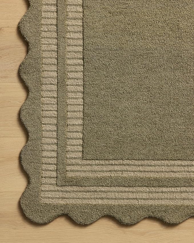Loloi Chris Loves Julia Scottie Collection SCO-01 Olive/Pebble 3'-6" x 5'-6", .87" Pile Height, Accent Rug