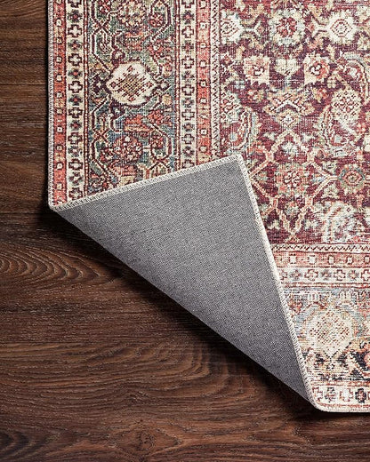 Loloi Layla Collection LAY-11 Cinnamon/Sage 2'-6" x 9'-6" .13" Thick Runner Rug, Soft, Durable, Vintage Inspired, Distressed, Low Pile, Non-Shedding, Easy Clean, Printed, Living Room Rug