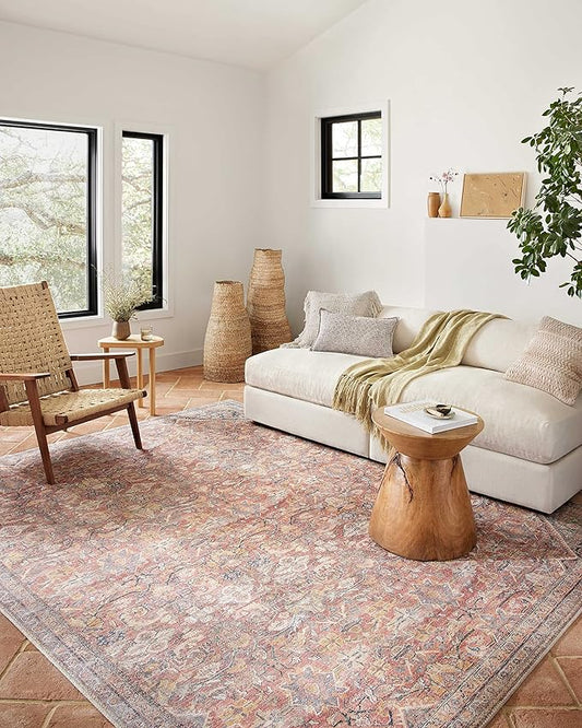Loloi Adrian Collection ADR-02 Rust/Denim 7'-6" x 9'-6", .19" Thick Area Rug