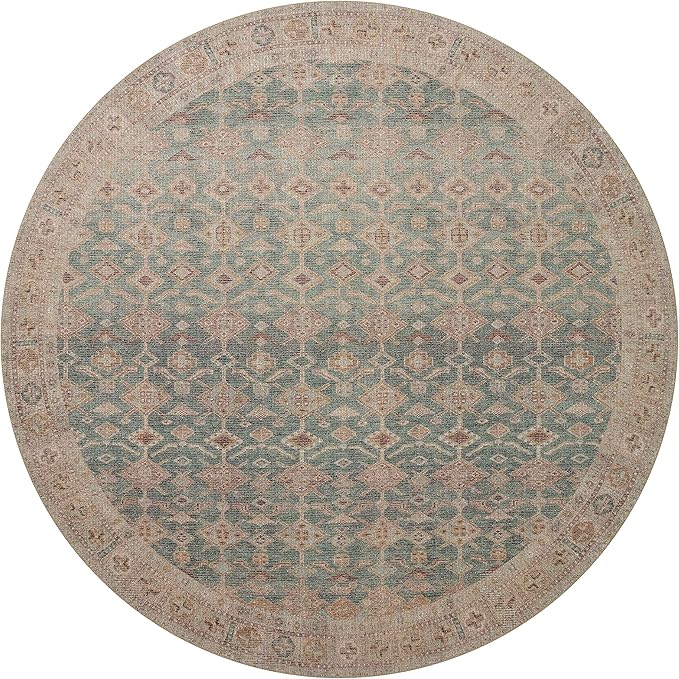 Loloi Angela Rose Aubrey Collection AUB-02 Aqua/Sand 8'-3" x 11'-3", .19" Pile Height, Area Rug