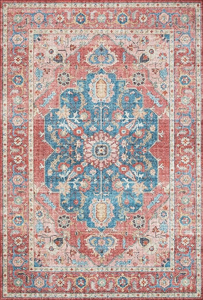 Loloi II Skye Collection SKY-05 Brick/Ocean 2'-6" x 7'-6" Runner Rug