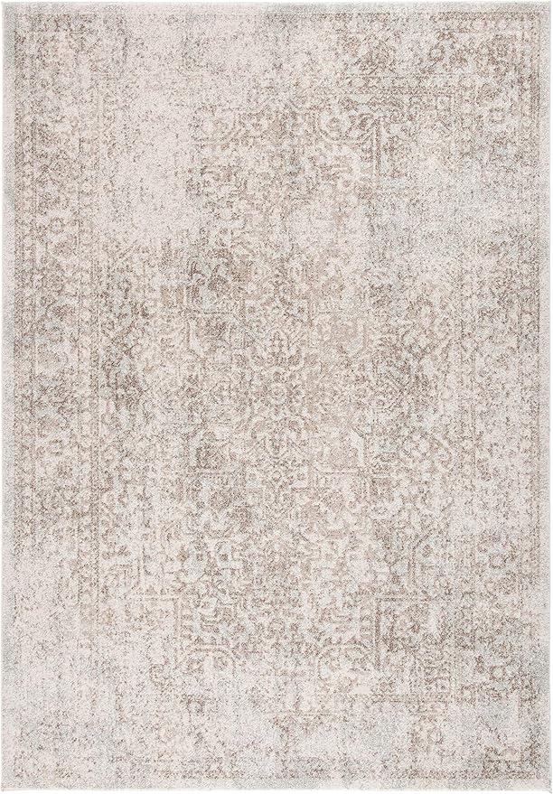 SAFAVIEH Area Rug 9x12 - Evoke Collection - Large - Ivory & Taupe, Distressed Design, Non-Shedding & Easy to Clean, Ideal for Living Room, Bedroom, Dining Space (EVK256E)