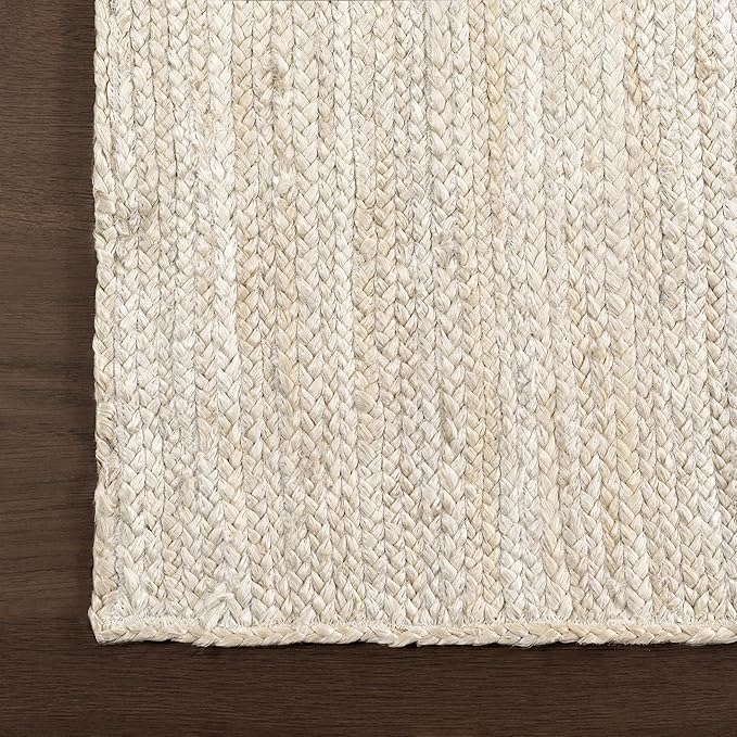 nuLOOM 2x12 Rigo Jute Hand Woven Area Rug, Off White, Solid Farmhouse Design, Natural Fiber, For Bedroom, Living Room, Dining Room, Hallway, Office, Kitchen, Entryway