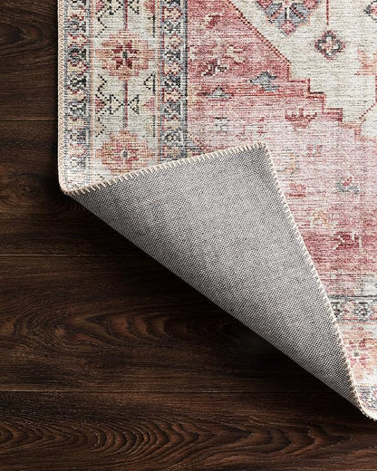 Loloi Skye Collection SKY-02 Ivory/Berry 2'-6" x 12'-0" Runner Rug