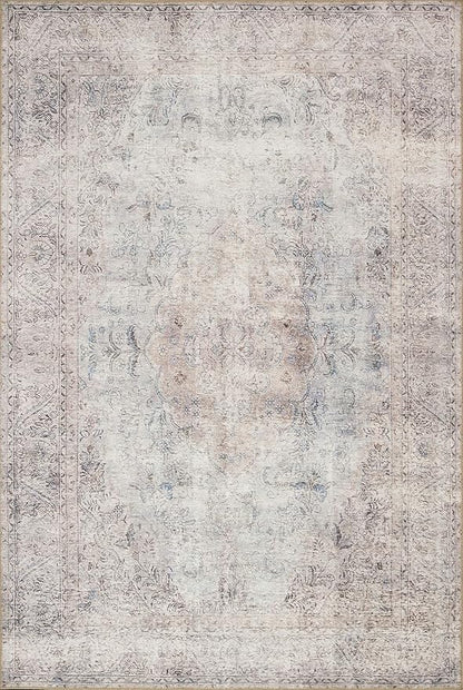 Loloi Loren Collection LQ-04 Silver/Slate 5'-0" x 7'-6" Area Rug