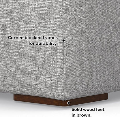 SIMPLIHOME Rex 2-Seater Modular Sofa in 100% Recycled Polyester Tightly Woven Performance Fabric, Pale Grey, 88-inches Wide, Handcrafted Modern-Style Loveseat Sofa for Living Room