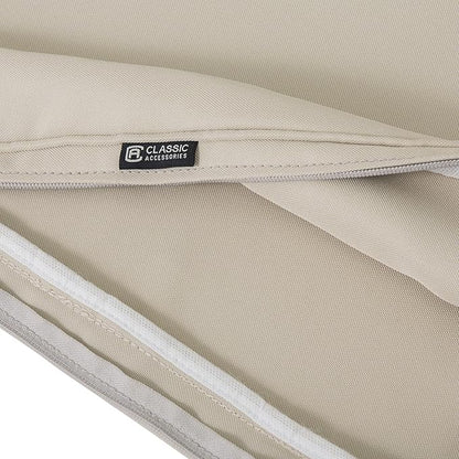 Classic Accessories Montlake FadeSafe Water-Resistant 23 x 23 x 5 Inch Outdoor Seat Cushion, Outdoor Chair Cushion, Antique Beige, Outdoor Chair Cushions, Patio Chair Cushions, Patio Cushions