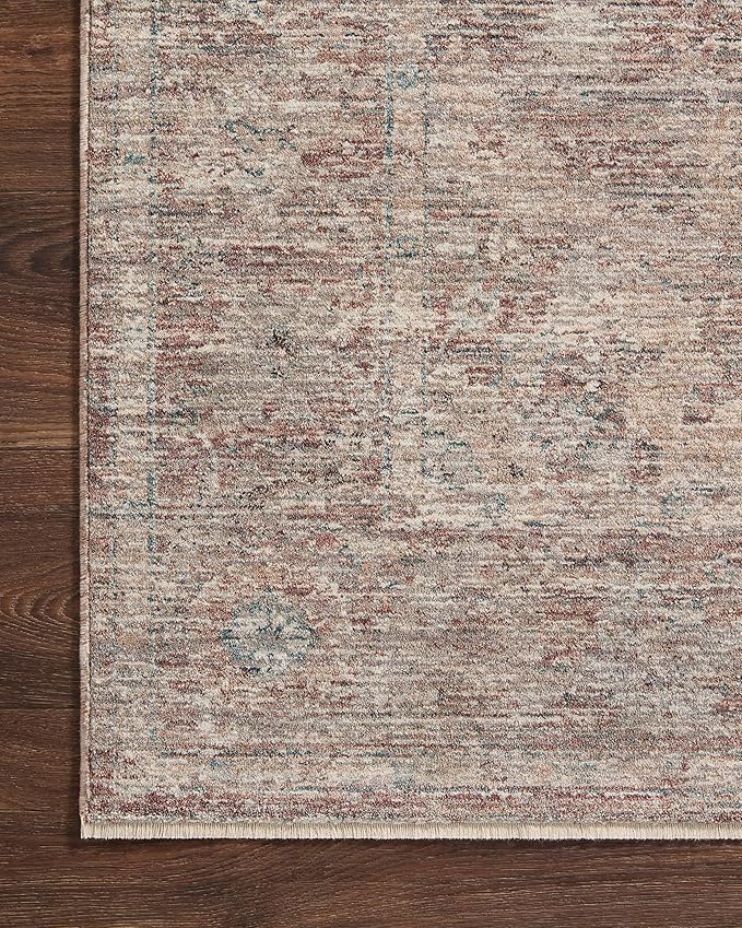 Loloi Magnolia Home by Joanna Gaines Millie Collection MIE-04 Brick/Fog 2'-7" x 10'-0", .25" Pile Height, Runner Rug