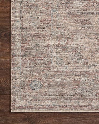 Loloi Magnolia Home by Joanna Gaines Millie Collection MIE-04 Brick/Fog 7'-10" x 10', .25" Pile Height, Area Rug