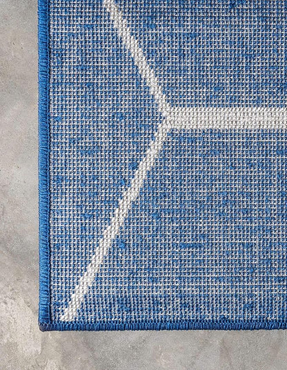 Unique Loom Trellis Frieze Collection Area Rug - Geometric (2' x 3' 1", Navy Blue/ Ivory)