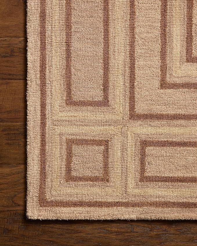Loloi Chris Loves Julia Alfie Collection ALF-01 Blush/Rose 3'-6" x 5'-6" Accent Rug Wool Neutral Living Bedroom Dining Carpet