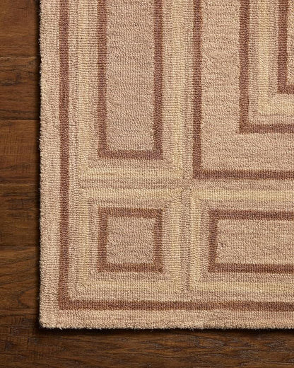 Loloi Chris Loves Julia Alfie Collection ALF-01 Blush/Rose 3'-6" x 5'-6" Accent Rug Wool Neutral Living Bedroom Dining Carpet