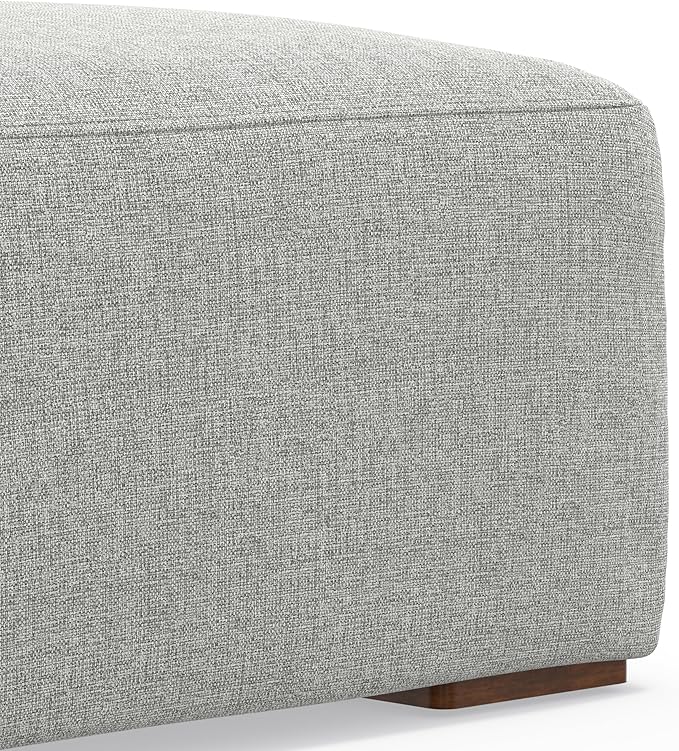 SIMPLIHOME Rex Left Corner Sectional Modular Sofa and Ottoman Set in 100% Recycled Polyester Tightly Woven Performance Fabric, Pale Grey, 116-inch-wide L-Shaped Sofa and 34-inch-Wide Ottoman