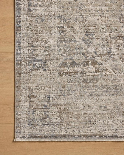 Loloi Chris Loves Julia Ida Collection IDA-06 Slate/Natural 2'-7" x 8'-0", .19" Pile Height, Runner Rug