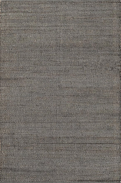 nuLOOM 8x10 Elfriede Jute & Cotton Hand Woven Area Rug, Charcoal, Solid Rustic Farmhouse Style, Weaved Design, Natural Fiber, For Bedroom, Living Room, Dining Room, Hallway, Office, Entryway