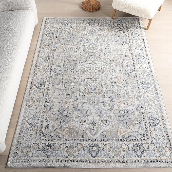 nuLOOM 10' x 14' Machine Washable Stain-Resistant Area Rug Medium Profile for Living Room, Bedroom, and Dining Room, Cady Blue