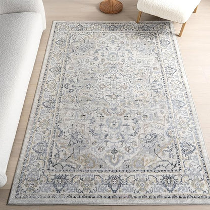 nuLOOM 10' x 14' Machine Washable Stain-Resistant Area Rug Medium Profile for Living Room, Bedroom, and Dining Room, Cady Blue