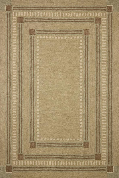 Loloi Chris Loves Julia Alfie Collection ALF-04 Green/Natural 2'-3" x 3'-9" Accent Rug Wool Neutral Living Bedroom Dining Carpet