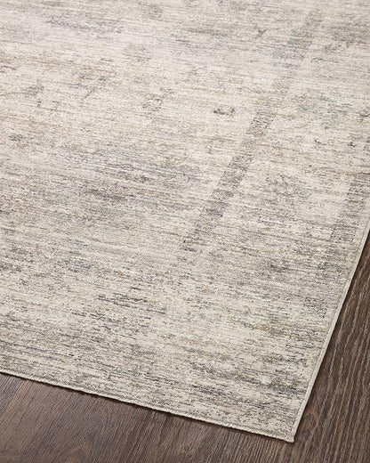 Loloi Magnolia Home by Joanna Gaines Millie Collection MIE-01 Silver/Dove 7'-10" x 7'-10", .25" Pile Height, Round Area Rug