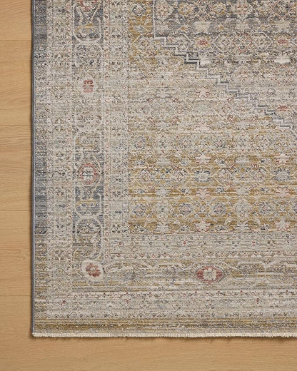 Loloi Chris Loves Julia Ida Collection IDA-02 Stone/Gold 7'-10" x 10', .19" Pile Height, Area Rug